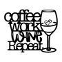 Wallity Coffee Repeat Escultura de Pared de Metal Negra